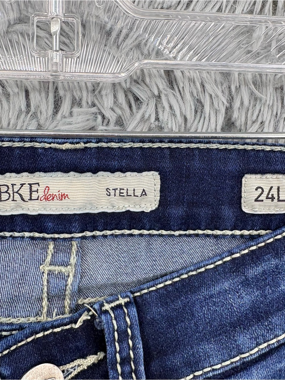 BKE Jeans Womens 24 Long Blue Stella Low Rise Skinny Dark Wash ABK1411 - Picture 4 of 11